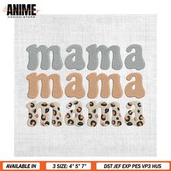 Mama Mother Day Leopard Print Embroidery