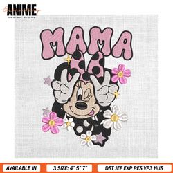 Mama Minnie Mouse Daisy Mother Day Embroidery