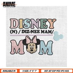 Disney Mom Minnie Mouse Embroidery Design