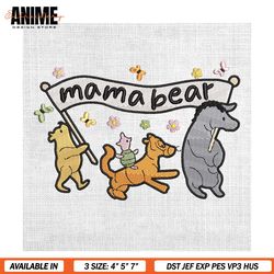 Mama Bear Pooh And Friends Mother Day Embroidery