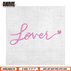 Lover Pink Valentine Day Embroidery