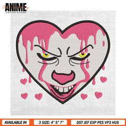 Pennywise Pink Dripping Valentine Heart Embroidery