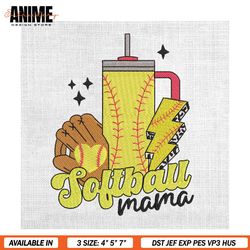 Softball Mama Sport Stanley Embroidery