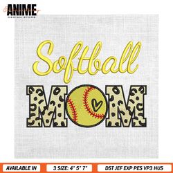 Softball Mom Sport Baseball Embroidery