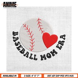 Baseball Mom Era Sport Love Mother Day Embroidery