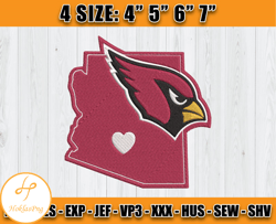Cardinals Embroidery, NFL Cardinals Embroidery, NFL Machine Embroidery Digital, 4 sizes Machine Emb Files -11 - Hoklas