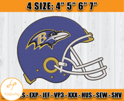 Ravens Embroidery, NFL Ravens Embroidery, NFL Machine Embroidery Digital, 4 sizes Machine Emb Files -14-Hoklas