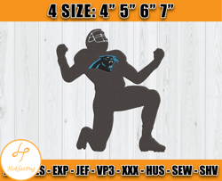 Panthers Embroidery, Embroidery, NFL Machine Embroidery Digital, 4 sizes Machine Emb Files -18 & Hoklas