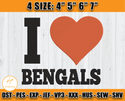 I love Bengals Embroidery, Embroidery NFL, Logo Bengals, Sport Embroidery File