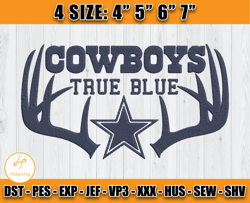 Cowboys True Blue Embroidery Design, Dallas Cowboys Embroidery, Logo NFL, Football Embroidery Design