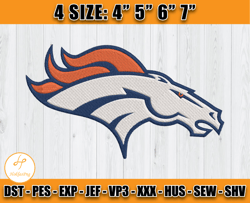 Denver Broncos Logo Embroidery, Broncos Embroidery Design, 4 sizes Machine Emb Files