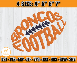 Broncos Football Embroidery Design, Broncos Ball Embroidery, Embroidery Design files