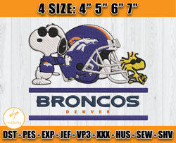 Broncos Snoopy Embroidery File, Denver Broncos Embroidery File, Snoopy Embroidery, Embroidery Patterns