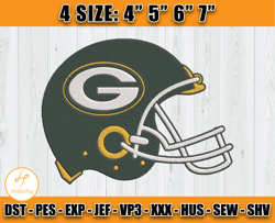 Helmet Green Bay Packers Embroidery, Packers Embroidery File, Packers Logo, Sport Embroidery