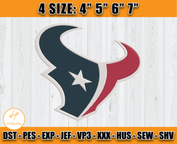 Houston Texans Logo Embroidery, NFL Sport Embroidery, Texans NFL, Embroidery Design files