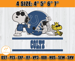 Colts Snoopy Embroidery Design, Snoopy Embroidery File, Indianapolis Colts Embroidery, Embroidery Patterns