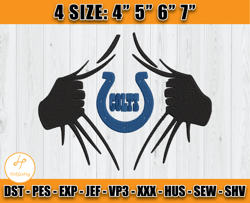 Supperman Indianapolis Colts Embroidery, Supperman Embroidery, Colts Logo Embroidery File, Sport Embroidery