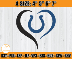 Colts Heart Embroidery, Indianapolis Colts Embroidery, Heart Embroidery Design, Embroidery Design