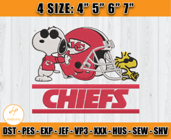 Snoopy Chiefs Embroidery File, Snoopy Embroidery Design, Chiefs Logo Embroidery, Embroidery Patterns