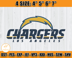 Chargers Logo Embroidery, NFL Team Embroidery, NFL Sport Embroidery, Embroidery Patterns