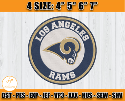 Los Angeles Rams Logo Embroidery, Rams Embroidery File, Football Team Embroidery Design