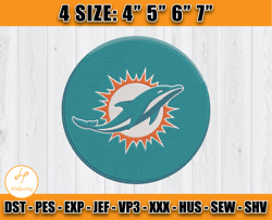 Miami Dolphins Logo Embroidery, Logo NFL Embroidery, NFL Sport Embroidery, Football Embroidery