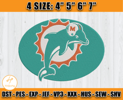 Miami Dolphins Logo Embroidery, NFL Miami Dolphins Embroidery, Embroidery Patterns, Embroidery files