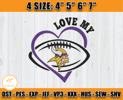 Love My Vikings Embroidery Design, Minnesota Vikings Embroidery, Packers Logo, Sport Embroidery