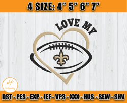 Love My Saints Embroidery Design, New Orleans Saints Embroidery, Saints Logo, Sport Embroidery