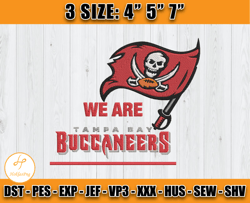 We Are Tampa Bay Buccaneers Embroidery, Buccaneers Embroidery, NFL embroidery, Logo sport embroidery