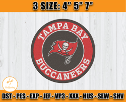 Tampa Bay Buccaneers Embroidery Designs, NFL Logo Embroidery Files ,Machine Embroidery Design File, Digital File