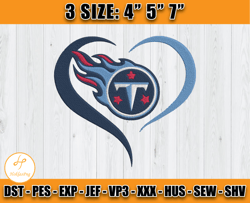 Tennessee Titans Heart Embroidery, Tennessee Titans Embroidery, NFL Team Embroidery, Embroidery Patterns