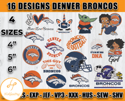 Denver Broncos Football Logo Embroidery Bundle, Bundle NFL Logo Embroidery 10