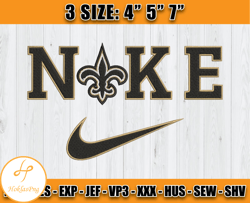 New Orleans Saints Nike Embroidery Design, Brand Embroidery, NFL Embroidery File, Logo Shirt 130