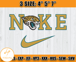 Jacksonville Jaguars Nike Embroidery Design, Brand Embroidery, NFL Embroidery File, Logo Shirt 150
