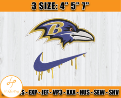 Baltimore Ravens Nike Embroidery Design, Brand Embroidery, NFL Embroidery File, Logo Shirt 158