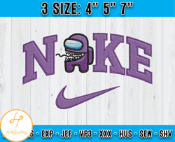 Scampostor Among Us Embroidery, Nike cartoon Embroidery, Embroidery Design