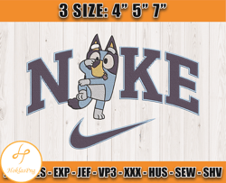 Nike X Chilli embroidery, Nike Cartoon embroidery, Bluey Character embroidery