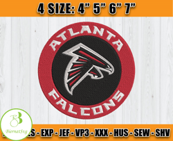 Atlanta Falcons Embroidery, NFL Falcons Embroidery, NFL Machine Embroidery Digital, 4 sizes Machine Emb Files -14-Bierna