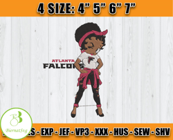 Atlanta Falcons Embroidery, Betty Boop Embroidery, NFL Machine Embroidery Digital, 4 sizes Machine Emb Files -29-Biernat