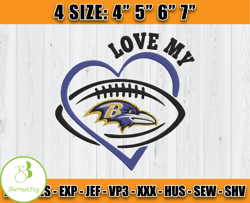 Ravens Embroidery, NFL Ravens Embroidery, NFL Machine Embroidery Digital, 4 sizes Machine Emb Files - 06-BiernatSvg