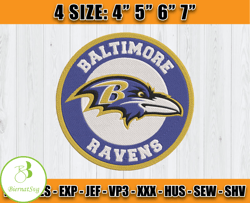 Ravens Embroidery, NFL Ravens Embroidery, NFL Machine Embroidery Digital, 4 sizes Machine Emb Files -11-BiernatSvg
