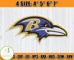 Ravens Embroidery, NFL Ravens Embroidery, NFL Machine Embroidery Digital, 4 sizes Machine Emb Files -21-BiernatSvg