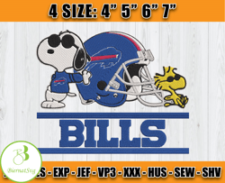 Buffalo Bills Embroidery, Snoopy Embroidery, NFL Machine Embroidery Digital, 4 sizes Machine Emb Files-01 & BiernatSvg