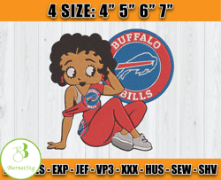 Buffalo Bills Embroidery, Betty Boop Embroidery, NFL Machine Embroidery Digital, 4 sizes Machine Emb Files -07 & Biernat