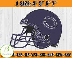 Chicago Bears Embroidery, NFL Chicago Bears Embroidery, NFL Machine Embroidery Digital, 4 sizes Machine Emb Files - 03 B