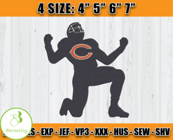 Chicago Bears Embroidery, NFL Chicago Bears Embroidery, NFL Machine Embroidery Digital, 4 sizes Machine Emb Files - 15 B