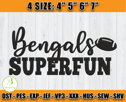 Bengals Superfun embroidery design, Bengals Embroidery, Football Embroidery,