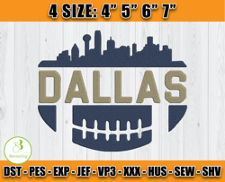 Dallas Skyline Embroidery Design, Dallas Embroidery, Skyline Embroidery, Logo NFL Embroidery