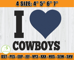 I Love Cowboys Embroidery Design, Dallas Embroidery, Sport Embroidery, Football Embroidery Design